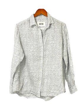 Grayson The Hero Linen Heart Button Up Shirt Capsule Minimalist Womens Size 04/L